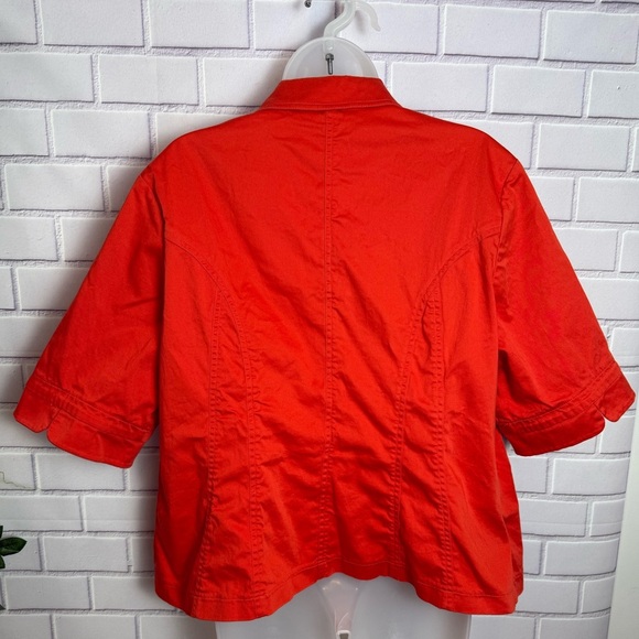 COLDWATER CREEK Vibrant Orange Short Sleeve Blazer Jacket Women's Size 18W - Picture 6 of 9